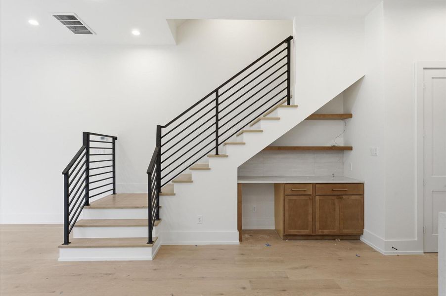 Dry bar for entertaining.