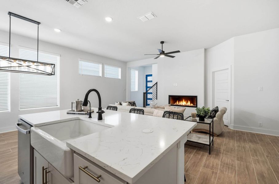 Furnished interior view inside a new home in Centero at Stone Oak, San Antonio (Image 13).