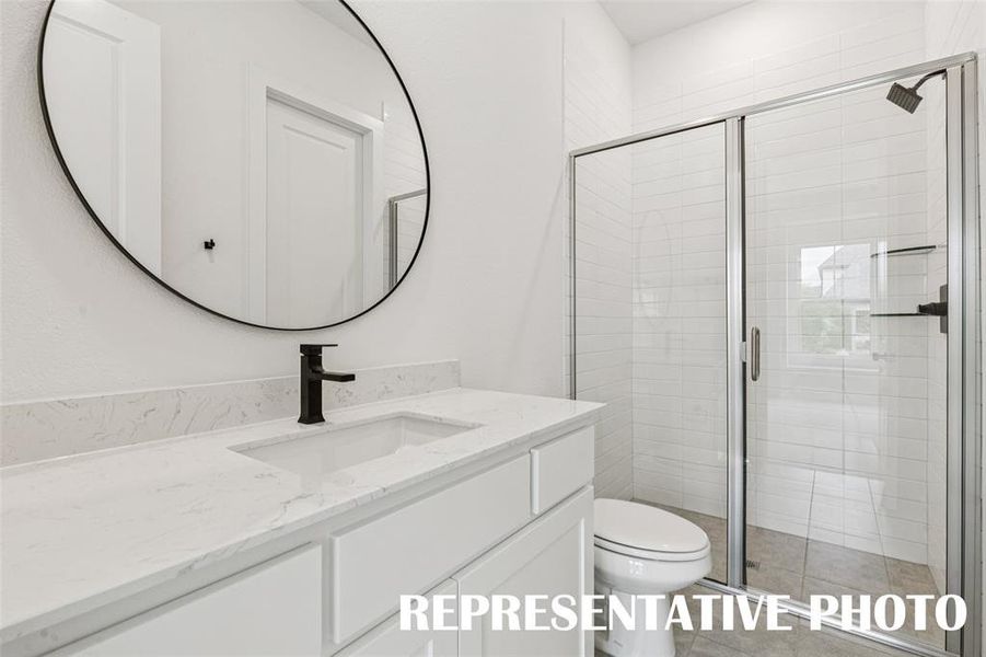 Guests will love the beautifully finished secondary baths in this fantastic home.  REPRESENTATIVE PHOTO.