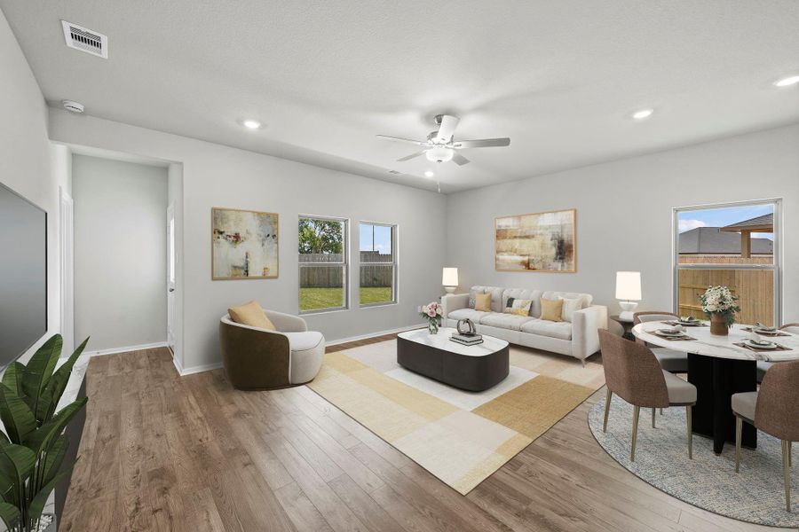 Furnished interior view inside a new home in Laurel Landing, Alvin (Image 10). Furnished interior view inside a new home in Laurel Landing, Alvin (Image 10).