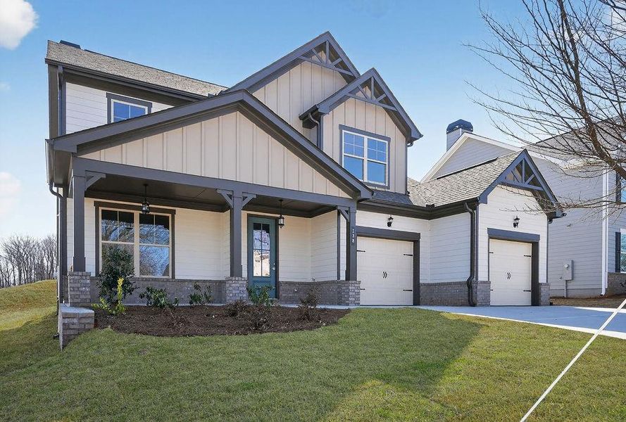 Front exterior of a new home in , Homer, GA, highlighting curb appeal (Image 19).