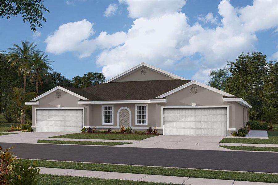Front exterior of a new home in Sea Cove, Punta Gorda, FL, highlighting curb appeal (Image 1).
