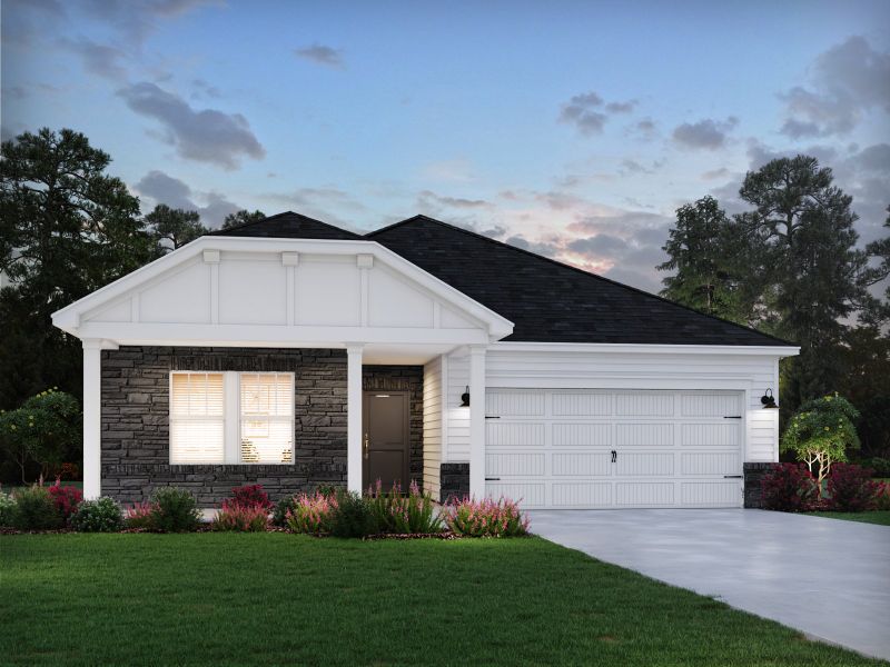 Representative exterior photo of a completed home built from the Buchanan by Meritage Homes in Nelson's Creek, Mocksville, NC (Image 23).