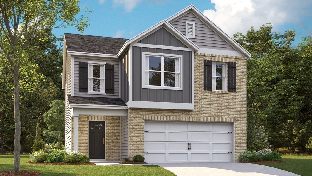 Representative exterior photo of a completed home built from the EDMON by D.R. Horton in Villages of Hunters Point, Lebanon, TN (Image 2).