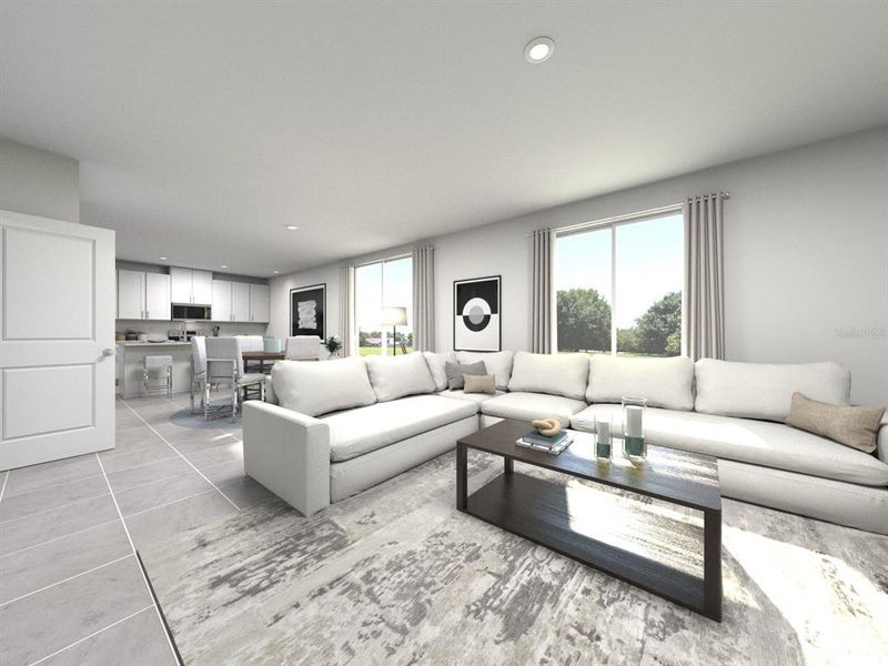 Furnished interior view inside a new home in Hilltop Vistas, Dade City (Image 2). Furnished interior view inside a new home in Hilltop Vistas, Dade City (Image 2).