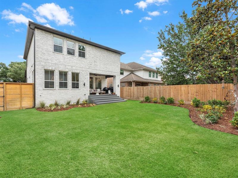 A stunning backyard on a prime Bellaire lot.