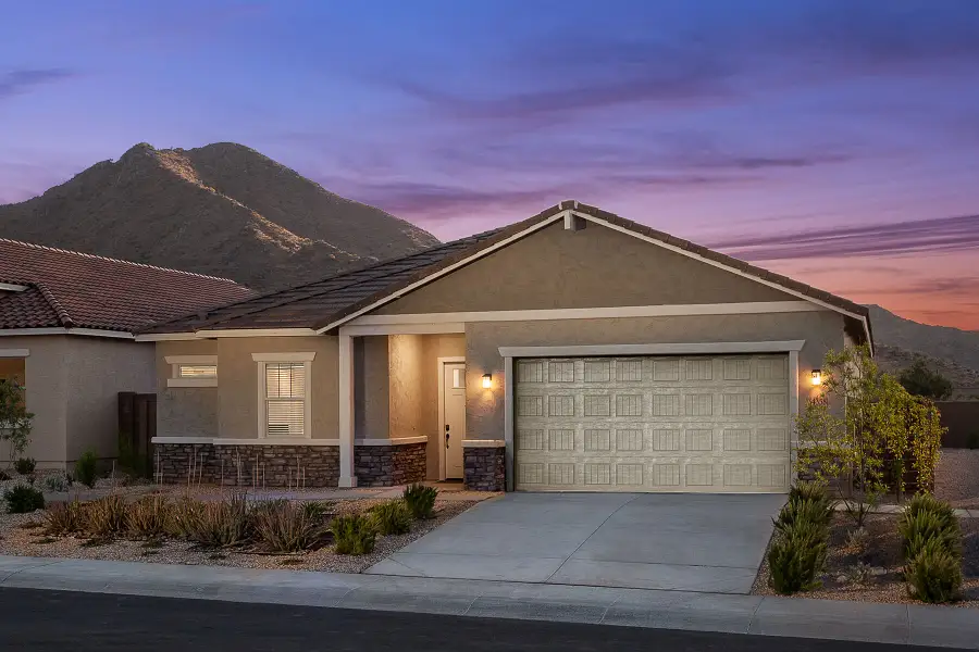 Representative exterior photo of a completed home built from the Flint by Mattamy Homes in Pinnacle at San Tan Heights, San Tan Valley, AZ (Image 23).