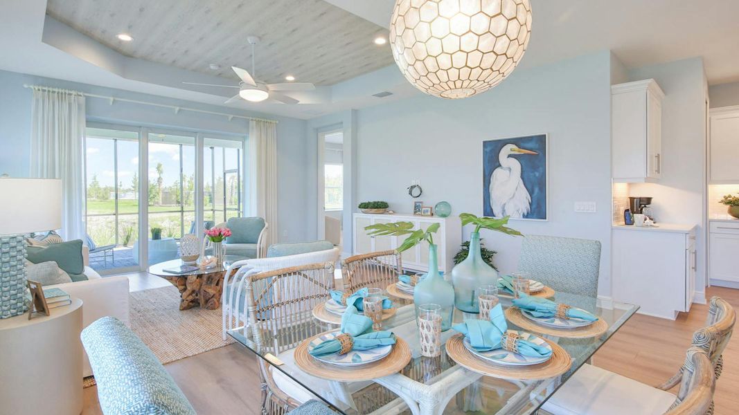 Furnished interior view inside a new home in Palm Grove Real Estate and Homes for Sale in Lakewood Ranch, FL - Neal Communities, Lakewood Ranch (Image 14).
