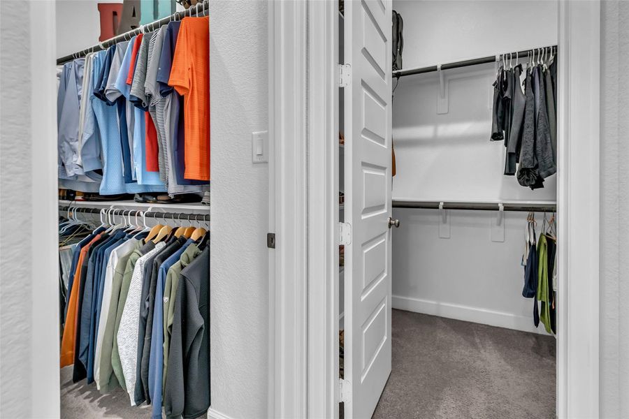 His and her's primary closet