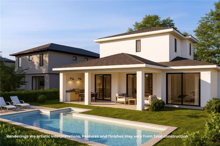 Exterior details and patio area of a home in , Winter Park (Image 2). Exterior details and patio area of a home in , Winter Park (Image 2).