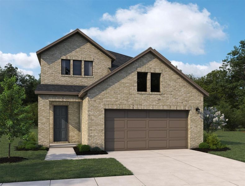 Front exterior of a new home in Emory Glen, Magnolia, TX, highlighting curb appeal (Image 18).