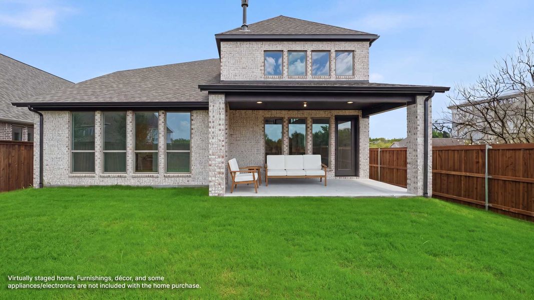 Exterior details and patio area of a home in Mustang Lakes, Celina (Image 2).