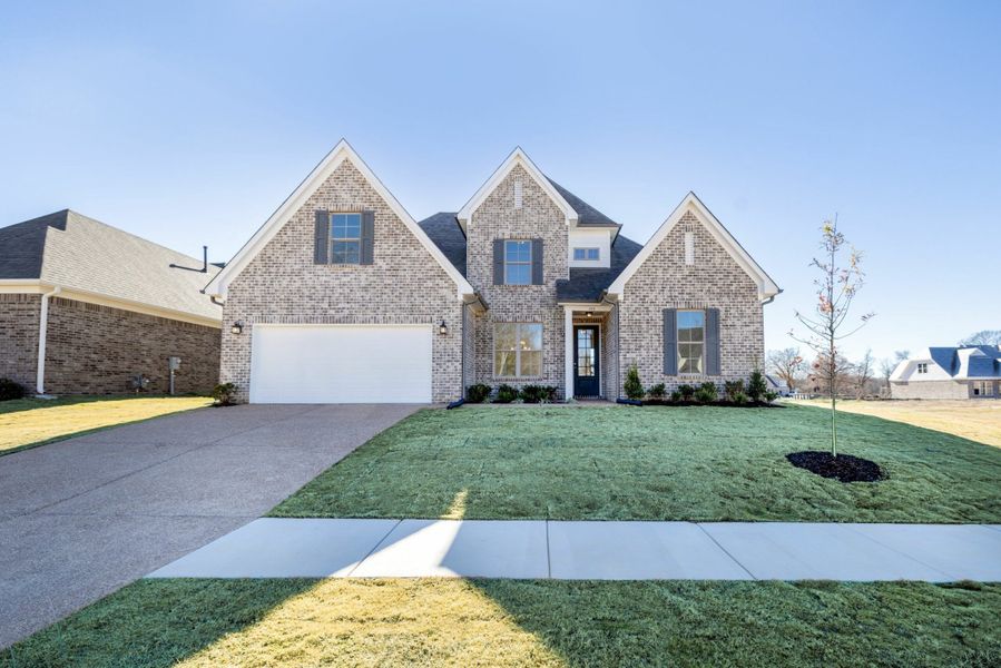 Representative exterior photo of a completed home built from the Newcastle by Grant Homes LLC in Valleybrook, Oakland, TN (Image 1).