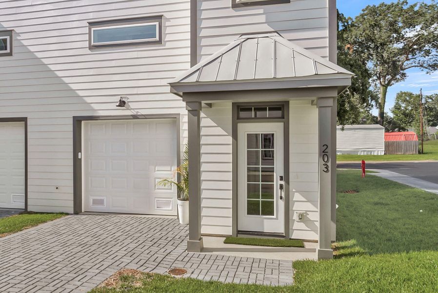Exterior details and patio area of a home in , North Charleston (Image 44).