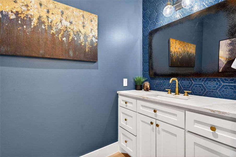 Powder bath in entry hall