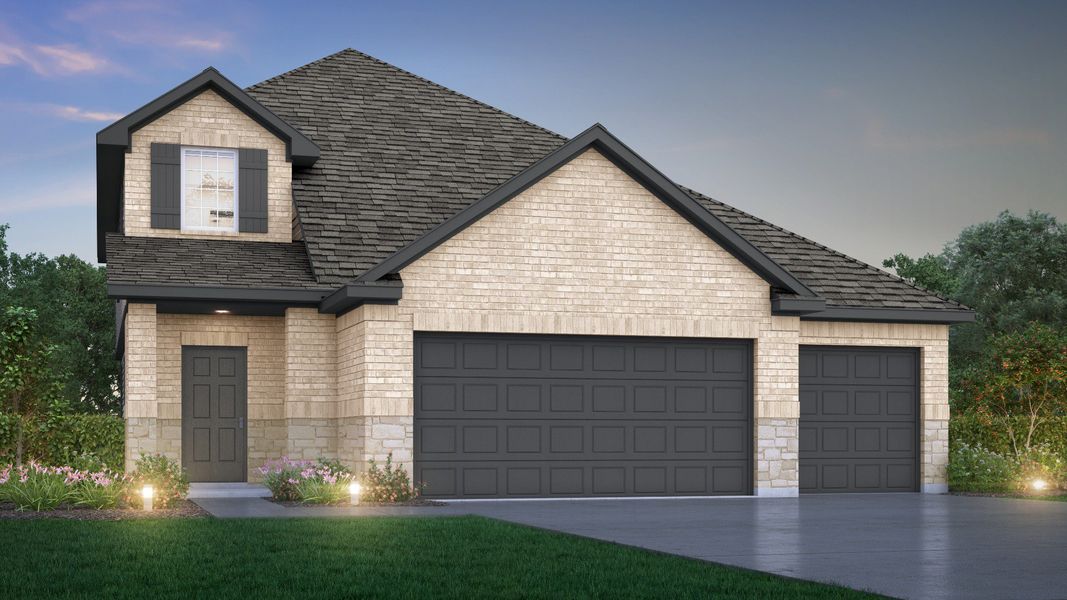 Representative exterior photo of a completed home built from the The Redbud by Legend Homes in River Ranch, Dayton, TX (Image 2). Representative exterior photo of a completed home built from the The Redbud by Legend Homes in River Ranch, Dayton, TX (Image 2).