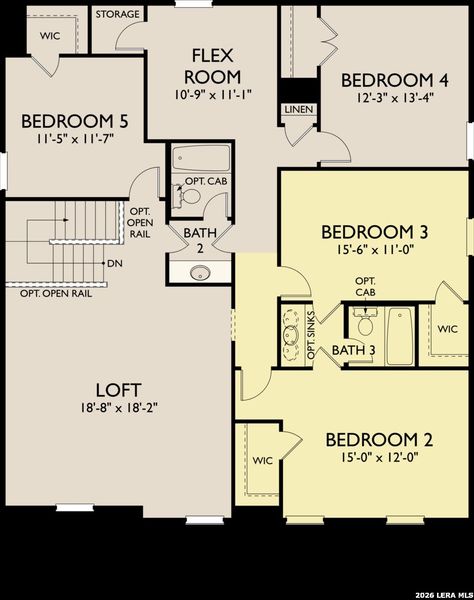 2D floor plan layout of this home in Cordova Trails, Seguin, TX (Image 3).