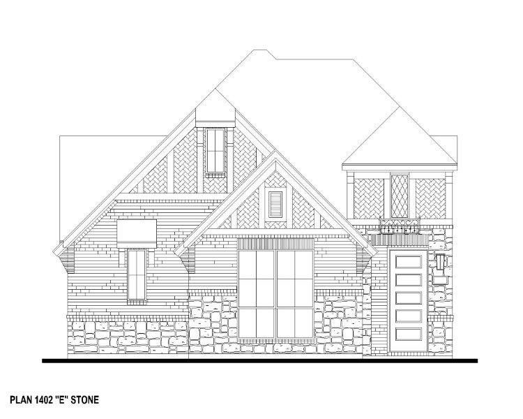 Plan 1402 Elevation E w/ Stone