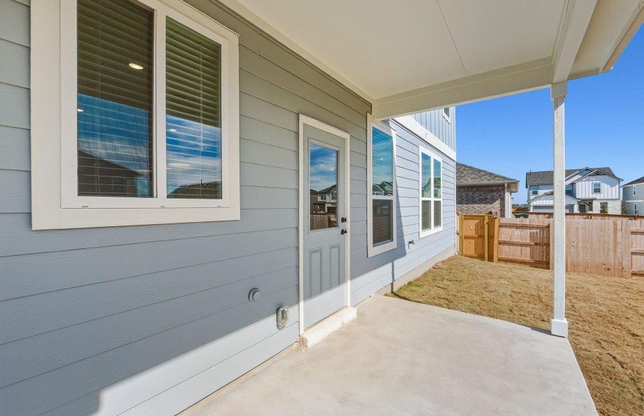 Exterior details and patio area of a home in Patterson Ranch, Georgetown (Image 3).