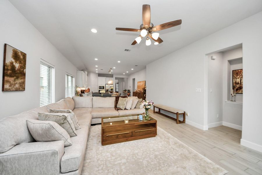 Furnished interior view inside a new home in Bridgeland, Cypress (Image 33). Furnished interior view inside a new home in Bridgeland, Cypress (Image 33).
