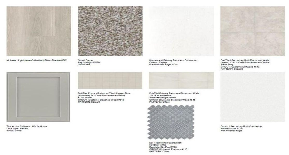 Design Selections. Home is under construction, selections subject to change.