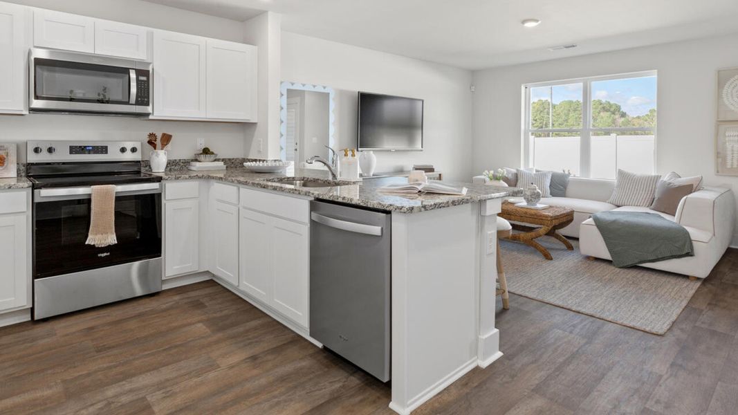 Furnished interior view inside a new home in Waterside Townhomes, Surf City (Image 9).