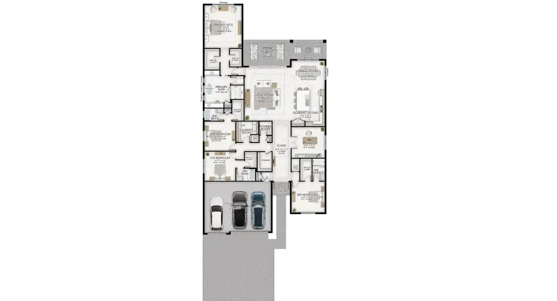 2D floor plan layout of this home in Apex at Avenir, Palm Beach Gardens, FL (Image 5).