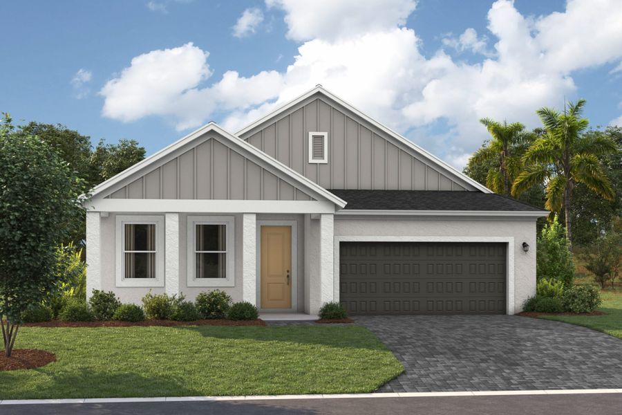 Representative exterior photo of a completed home built from the Montgomery by Casa Fresca Homes in Cherrywood Preserve, Ocala, FL (Image 4). Representative exterior photo of a completed home built from the Montgomery by Casa Fresca Homes in Cherrywood Preserve, Ocala, FL (Image 4).
