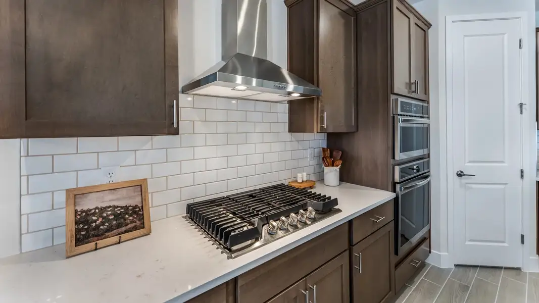 Kitchen with brand-new stainless steel appliance suite