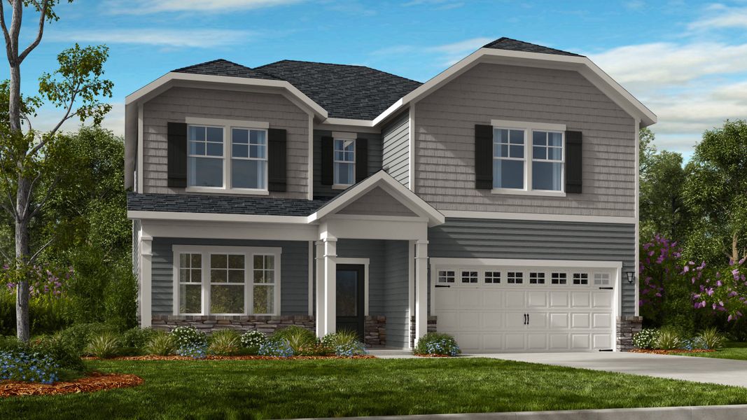 Representative exterior photo of a completed home built from the Sheridan by Taylor Morrison in Hickory Grove, Sanford, NC (Image 15). Representative exterior photo of a completed home built from the Sheridan by Taylor Morrison in Hickory Grove, Sanford, NC (Image 15).