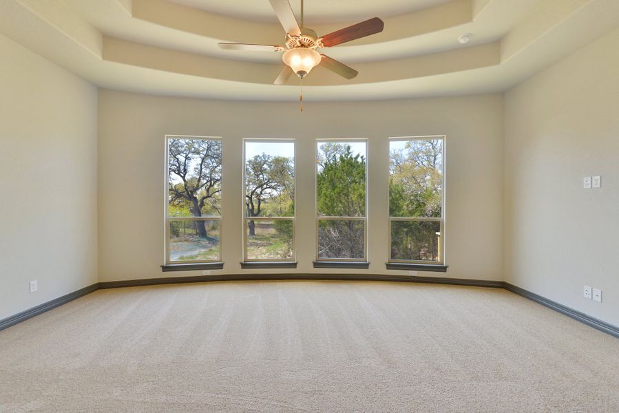 Representative unfurnished interior of a home built from the The Scottsdale 5500 by Whitestone Custom Homes in Johnson Ranch, Bulverde (Image 32). Representative unfurnished interior of a home built from the The Scottsdale 5500 by Whitestone Custom Homes in Johnson Ranch, Bulverde (Image 32).