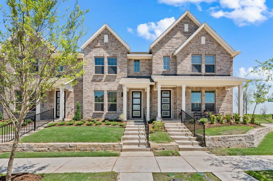 Front exterior of a new home in Karis, Crowley, TX, highlighting curb appeal (Image 16). Front exterior of a new home in Karis, Crowley, TX, highlighting curb appeal (Image 16).