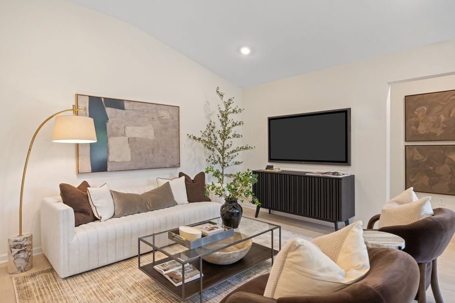 Representative furnished interior of a home built from the 1638 Modeled by KB Home in Jade Creek, Chapel Hill (Image 10). Representative furnished interior of a home built from the 1638 Modeled by KB Home in Jade Creek, Chapel Hill (Image 10).