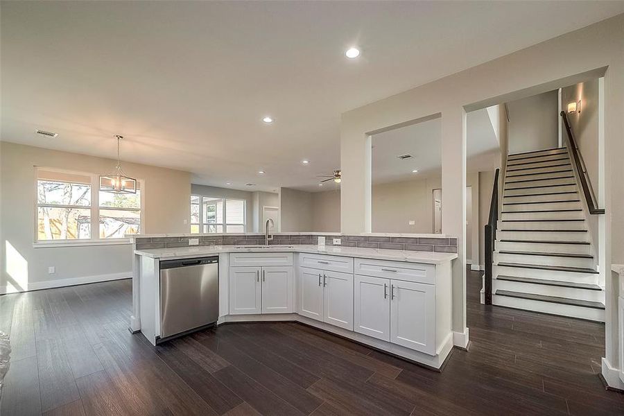 Kitchen with stainless steel appliances