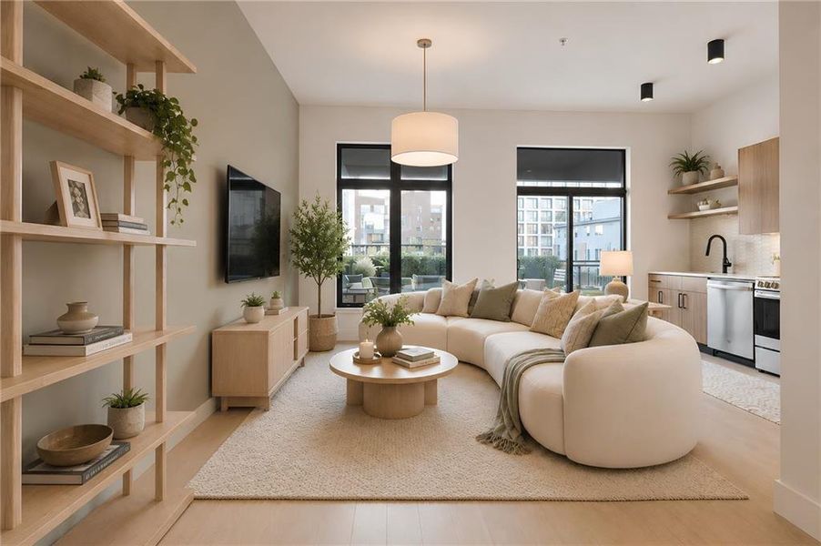 Furnished interior view inside a new home in , Atlanta (Image 12).