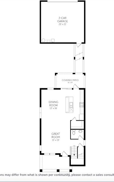 2D floor plan layout of this home in Serenade at Ovation, Winter Garden, FL (Image 3).