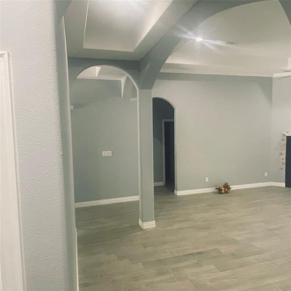 Empty room with wood-type flooring Empty room with wood-type flooring