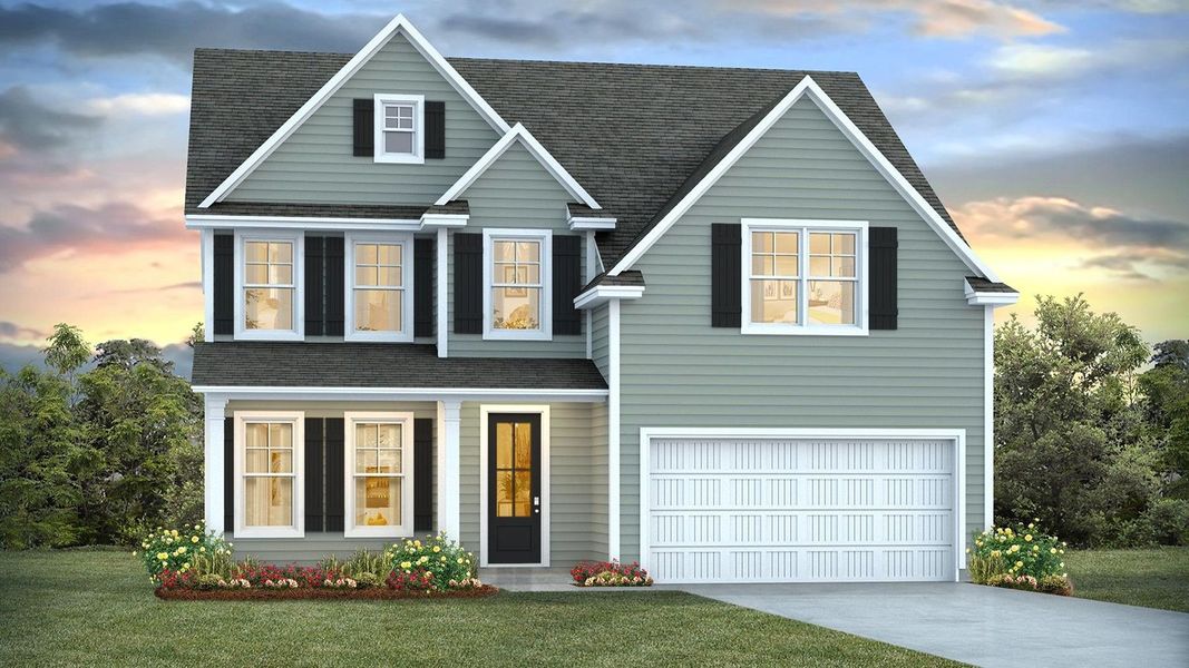 Representative exterior photo of a completed home built from the FORRESTER by D.R. Horton in The Preserve at Tidewater, Sneads Ferry, NC (Image 2).