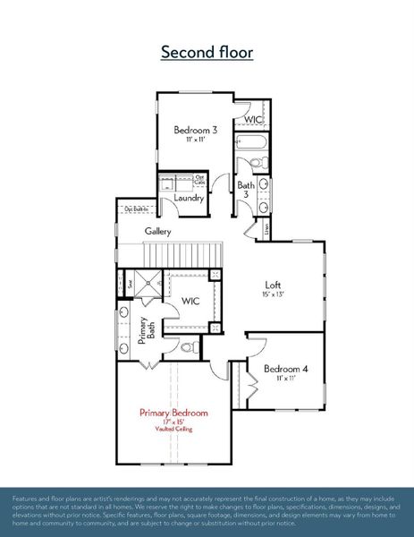 2D floor plan layout of this home in Indigo, Richmond, TX (Image 2). 2D floor plan layout of this home in Indigo, Richmond, TX (Image 2).