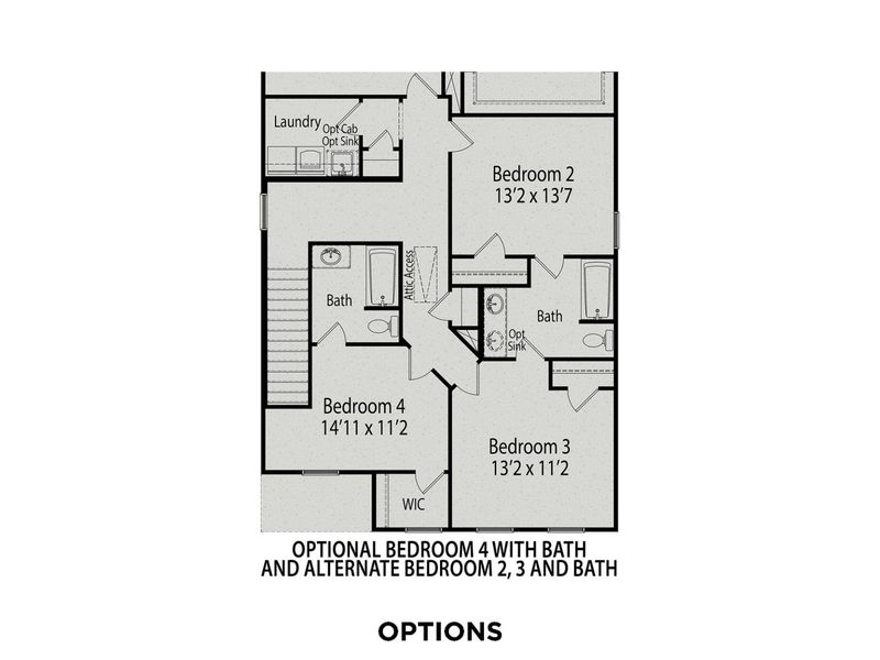 2D floor plan layout for the The Gavin A by Davidson Homes LLC in Gregory Village, Lillington, NC (Image 27).