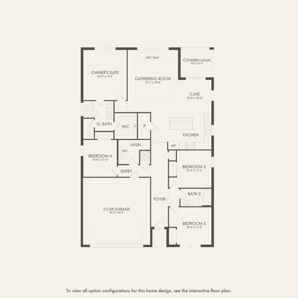 2D floor plan layout for the Heston by Pulte Homes in Canopy Preserve, Deland, FL (Image 3).