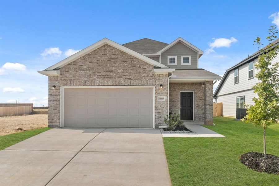 Front exterior of a new home in Retreat at Fossil Creek, Fort Worth, TX, highlighting curb appeal (Image 1). Front exterior of a new home in Retreat at Fossil Creek, Fort Worth, TX, highlighting curb appeal (Image 1).