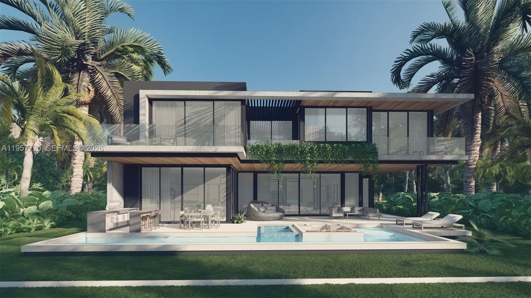 Front exterior of a new home in , Miami Beach, FL, highlighting curb appeal (Image 9). Front exterior of a new home in , Miami Beach, FL, highlighting curb appeal (Image 9).