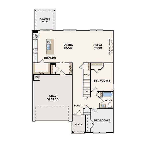 2D floor plan layout of this home in Barton Hills, Spring Hill, TN (Image 2).
