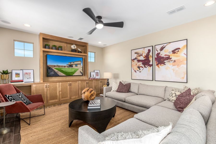 Furnished interior in a model home at La Mira Discovery Collection in Mesa (Image 23).