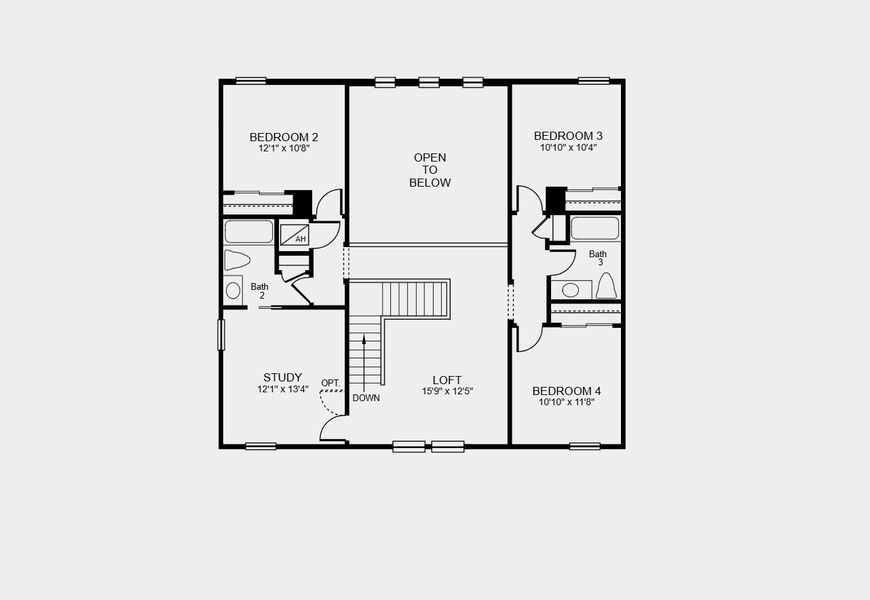 2D floor plan layout for the Lorenzo by Taylor Morrison in Osprey Cove, St. Marys, GA (Image 4). 2D floor plan layout for the Lorenzo by Taylor Morrison in Osprey Cove, St. Marys, GA (Image 4).