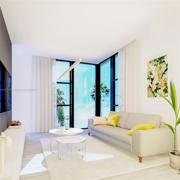 Furnished interior view inside a new home in , Miami Beach (Image 3).