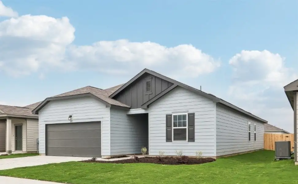 Front exterior of a new home in Williams Landing, Waller, TX, highlighting curb appeal (Image 1). Front exterior of a new home in Williams Landing, Waller, TX, highlighting curb appeal (Image 1).