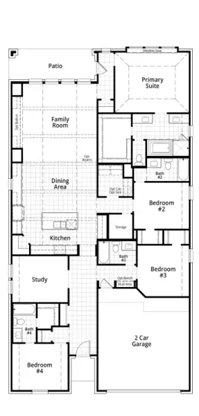 2D floor plan layout of this home in Wildflower Ranch, Dish, TX (Image 2).