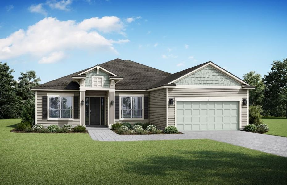 Representative exterior photo of a completed home built from the Carrollview by SEDA New Homes in Edwards Creek Estates, Jacksonville, FL (Image 2). Representative exterior photo of a completed home built from the Carrollview by SEDA New Homes in Edwards Creek Estates, Jacksonville, FL (Image 2).